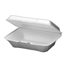 Load image into Gallery viewer, 13&quot; x 10&quot; x 3&quot; Super Jumbo, White Foam Hinged Container 200/Case
