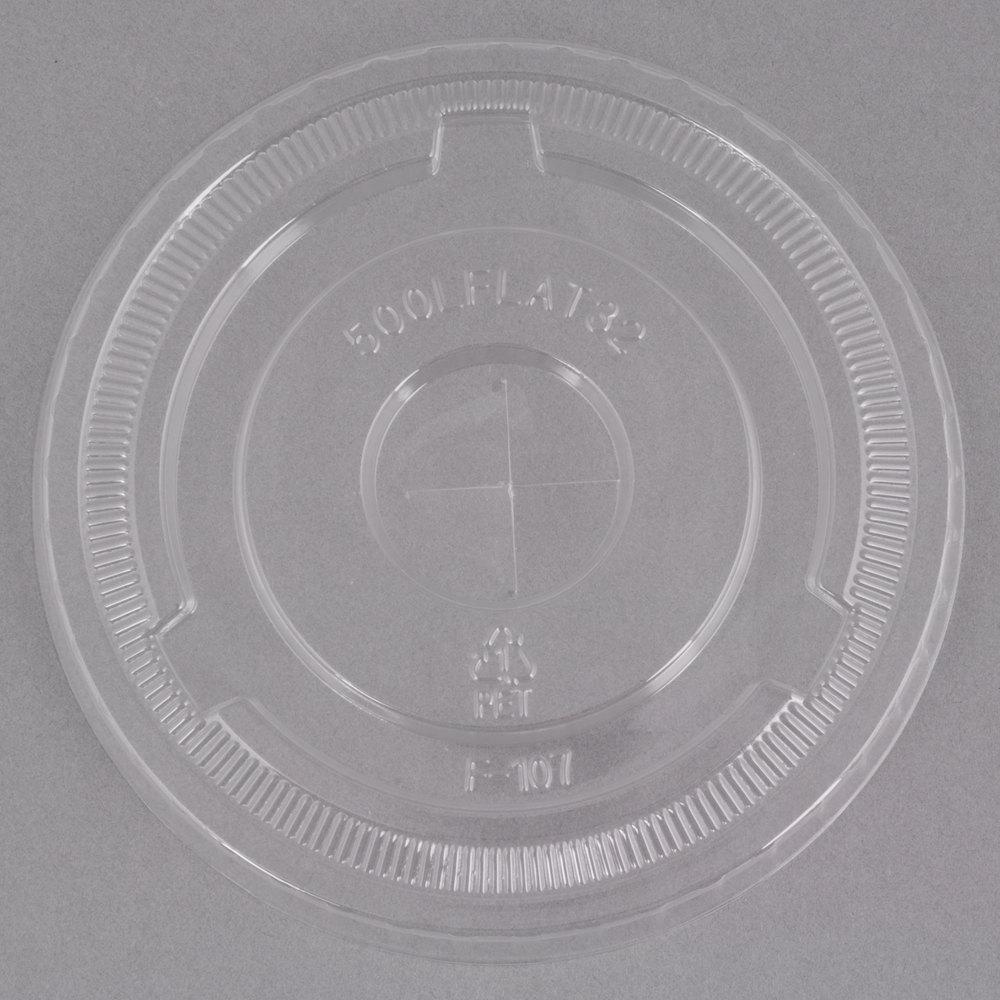 Choice Clear Plastic Flat Lid with Straw Slot - 32 oz. - 500/Case